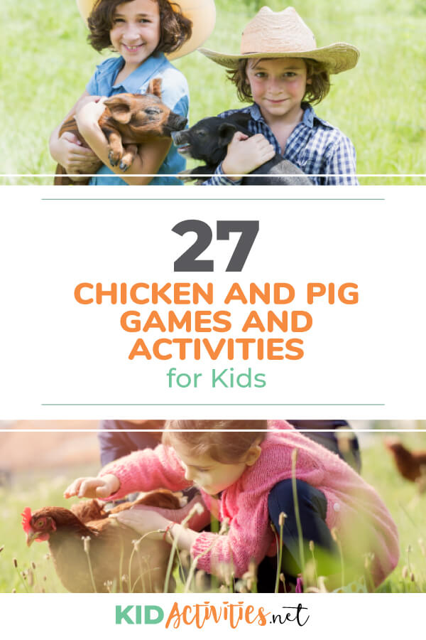 A collection of chicken and pig themed games and activities for kids. Great for a farm themed day. 