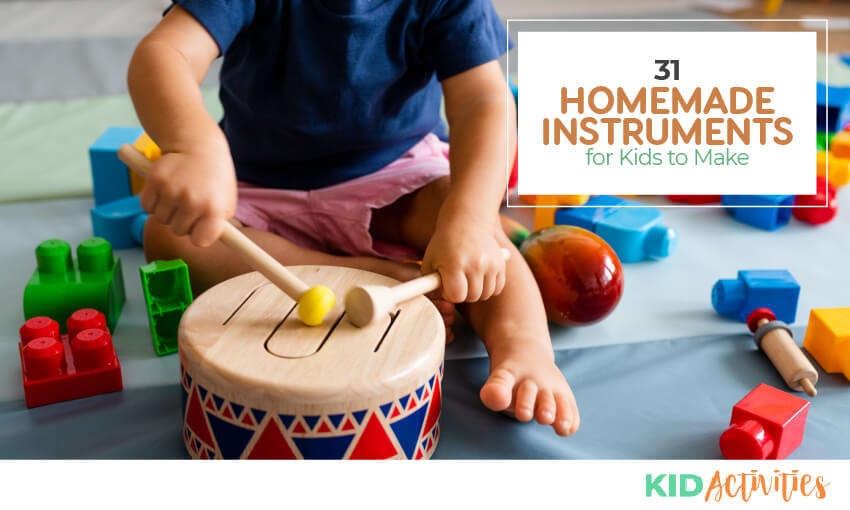31 Homemade Instruments For Kids to