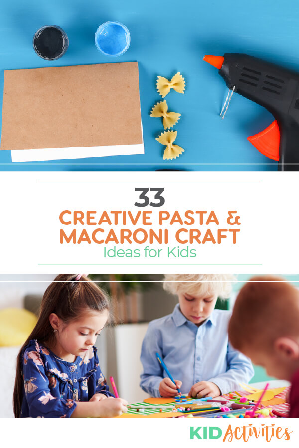 A collection of pasta and macaroni craft ideas for kids. 