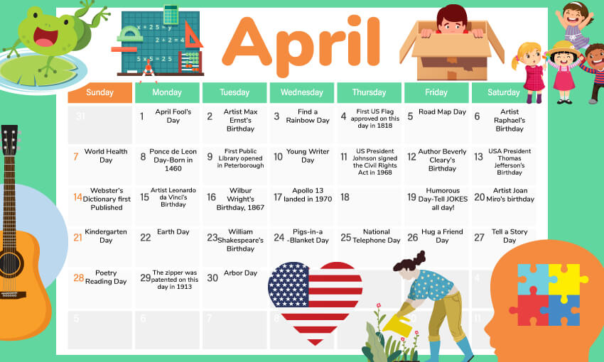April Themes And Activities For Kids Kid Activities