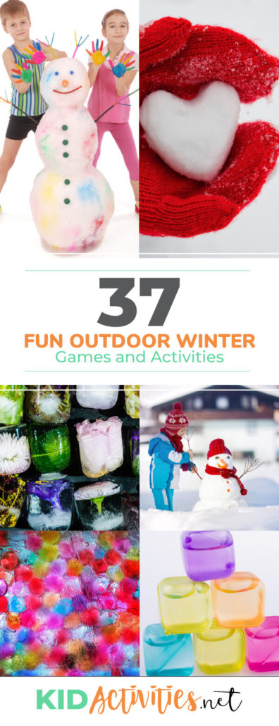 A collect of 37 outdoor winter games and activities for kids. These activity ideas are great for the playground or at home. Bundles the kids up and let them play. 