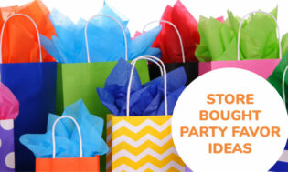 A collection of store bough party favor ideas for kids.