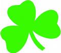 An animated neon green clover. 