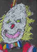 An image of a clown drawn by a student. 
