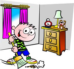 kids clean room clipart