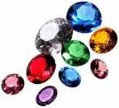 An image of different birthstones. 
