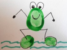 A frog drawn from the instructions in this activity. 