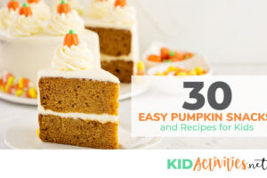 A collection of pumpkin snacks and recipes for kids. These are great for fall parties or Thanksgiving in the classroom.