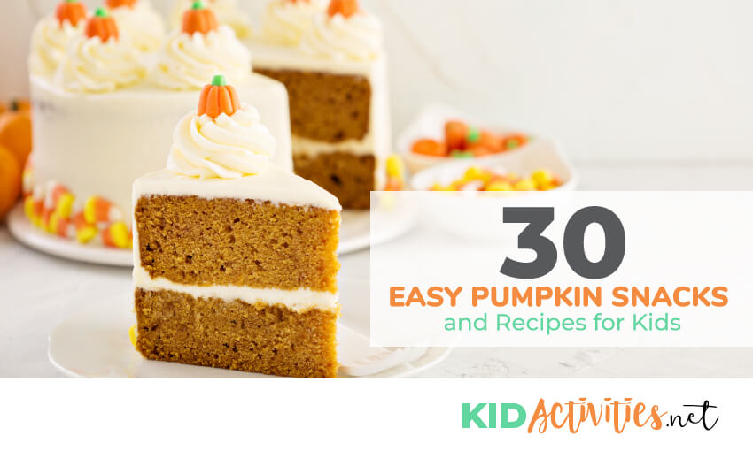 A collection of pumpkin snacks and recipes for kids. These are great for fall parties or Thanksgiving in the classroom.