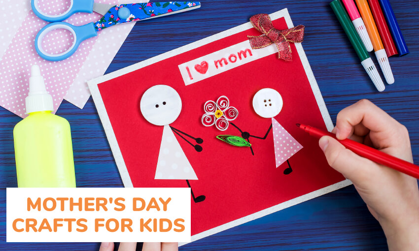 A collection of Mother's Day crafts for kids to make. 