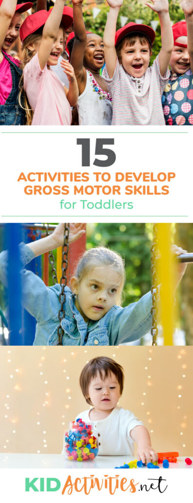 A collection of activities to help toddlers develop gross motor skills. Different activities ranging from 9 months all the way to 36 months old. 