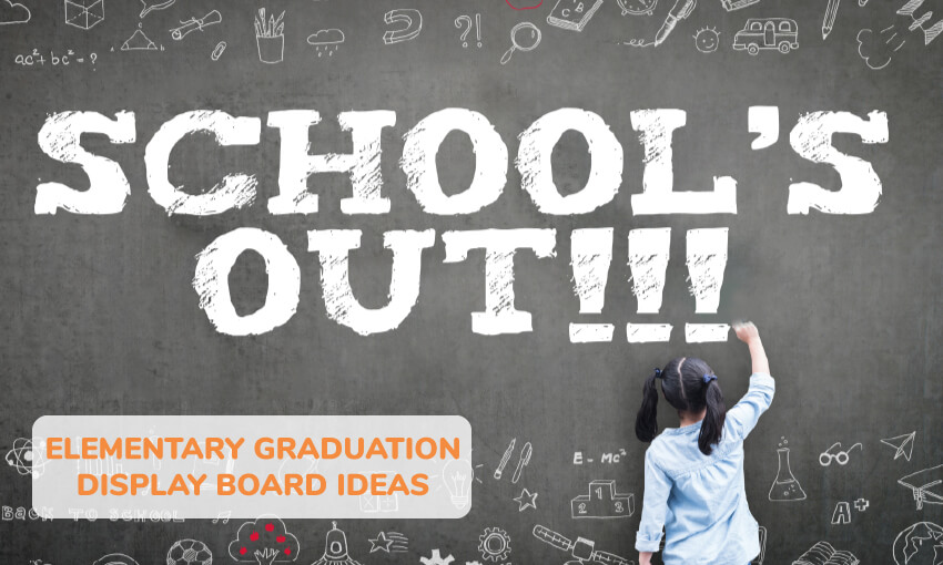 A collection of elementary graduation display board ideas. 