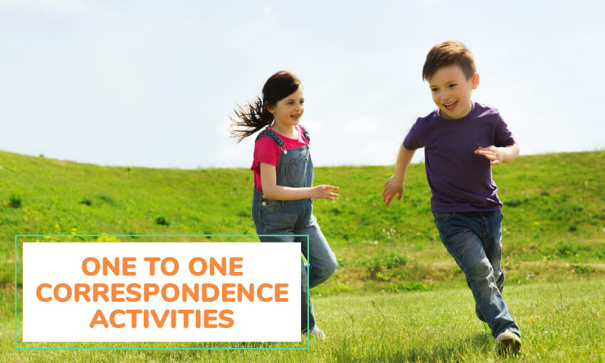 Some one to one correspondence activities for kids. 