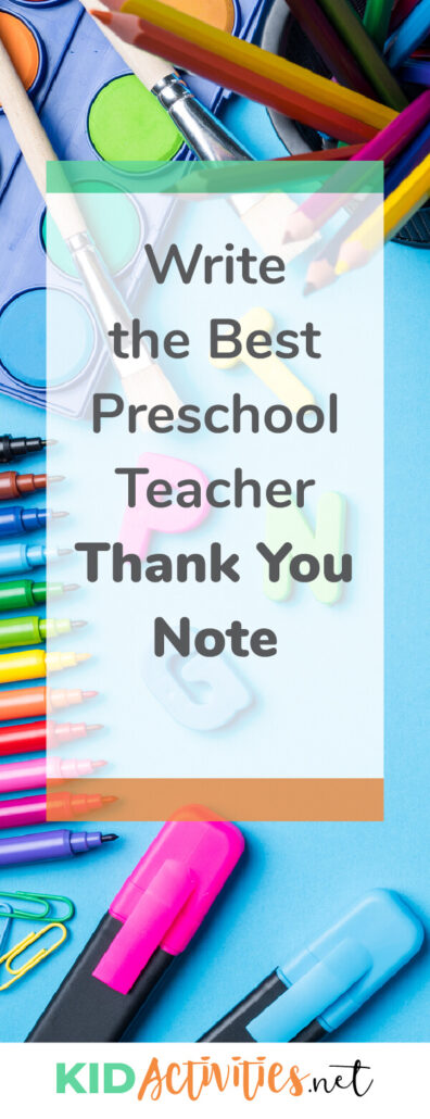 How to write the best preschool teacher thank you note. Get instructions on the structure and format as well as teacher appreciation quotes. 