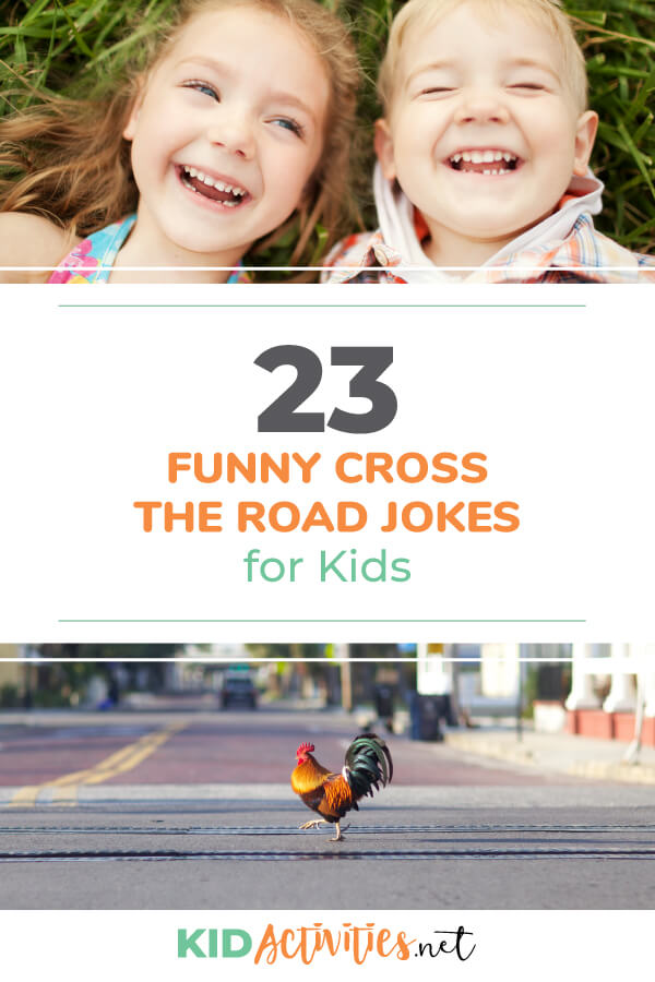 A collection of 23 cross the road jokes for kids. 