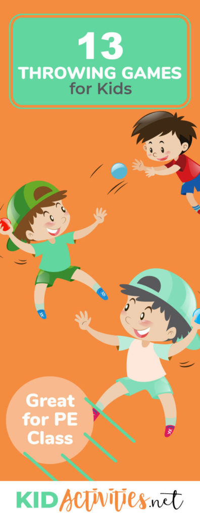 A collection of 13 throwing games for kids including underhand throwing games, overhand throwing games, and football throwing games. Learn how to throw underhand as well as learn how to throw overhand. 