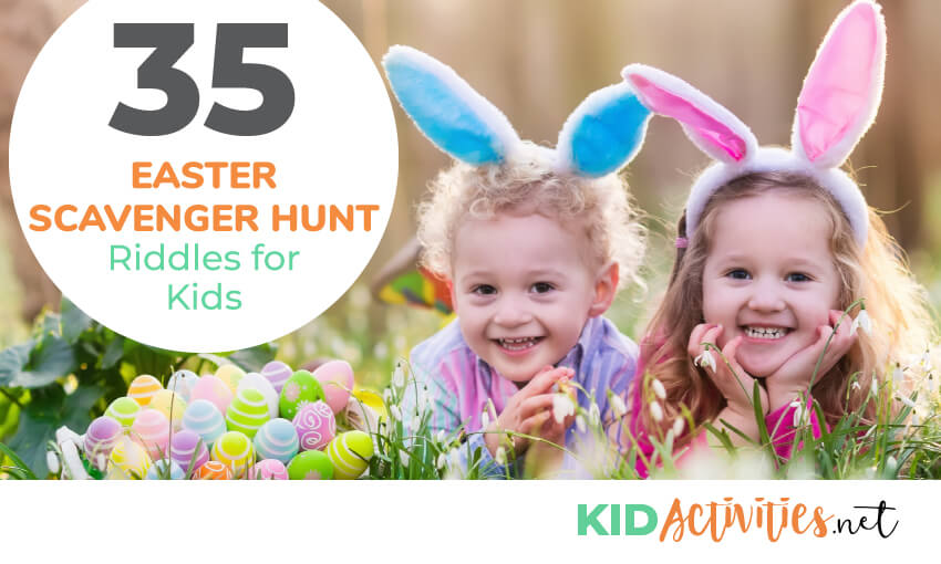 A collection of Easter scavenger hunt riddles for kids.