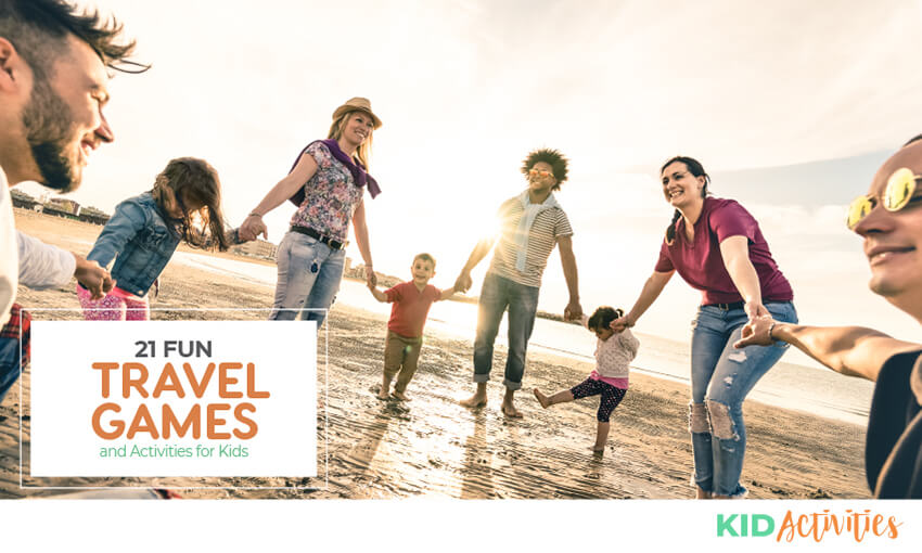 A collection of 21 travel games for kids.