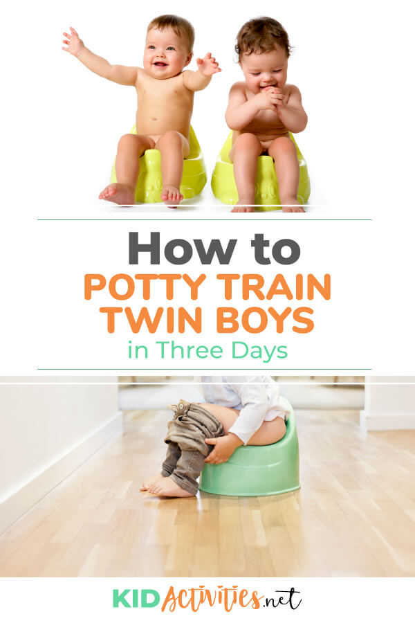 Our experience on how to potty train twin boys fast! Including our book review of Potty Train in 3 Days. 