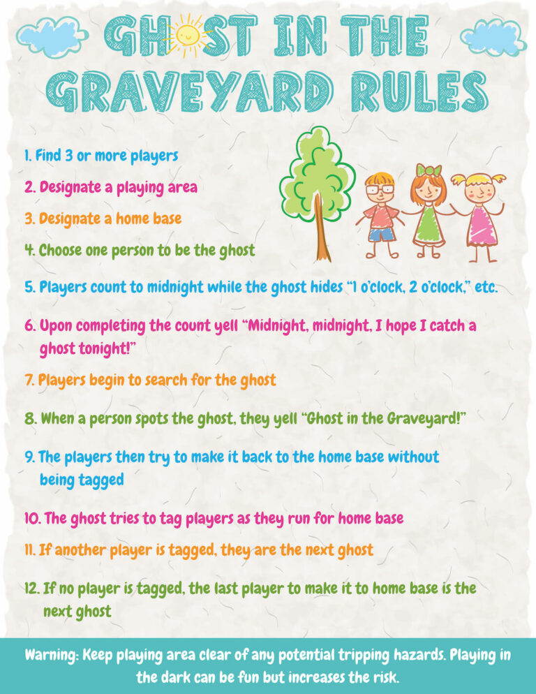 Ghost in the Graveyard Game Rules and Instructions