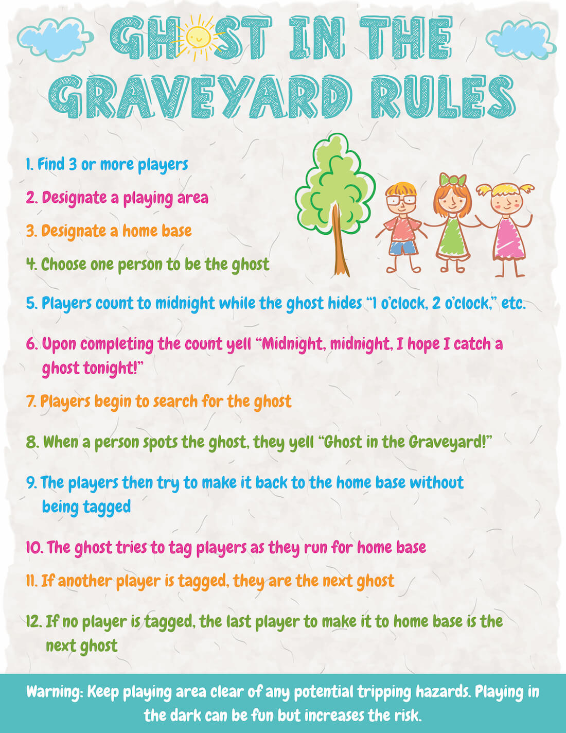 ghost in the graveyard rules poster. 