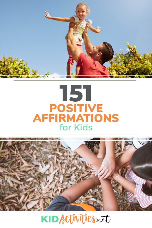 A collection of positive affirmations for kids. These are great for building a child's self-esteem and helping them through challenging times throughout their day like that big test. 