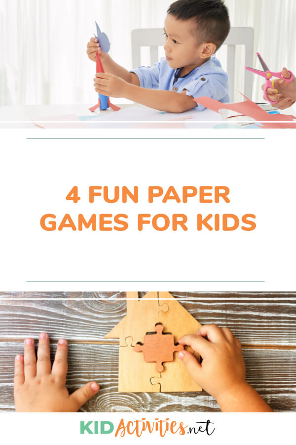A collection of 4 fun paper games for kids. 