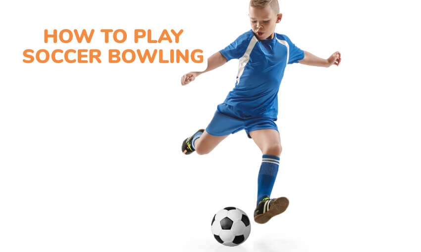 Instructions on how to play soccer bowling. 