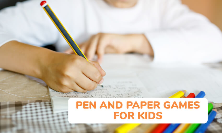 A collection of fun pen and paper games games for kids. 