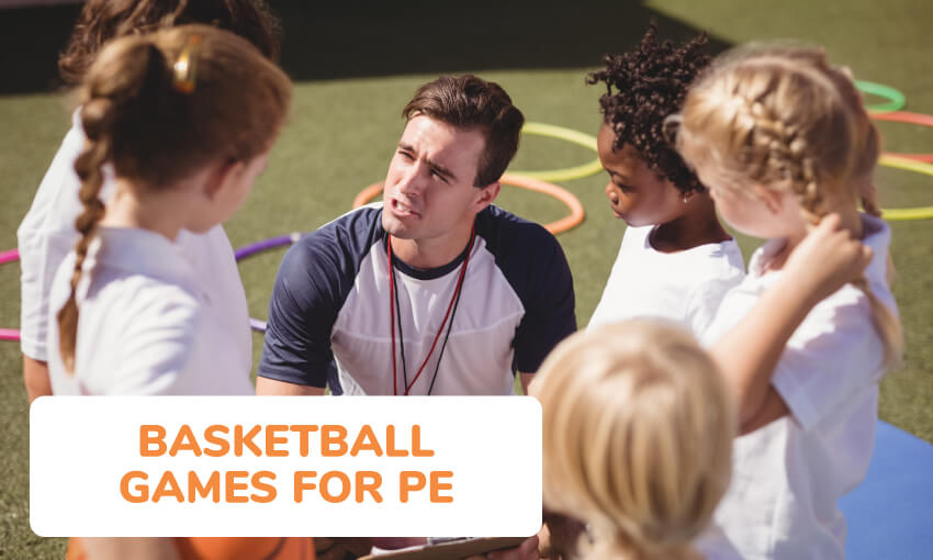 A collection of basketball games for PE class. 