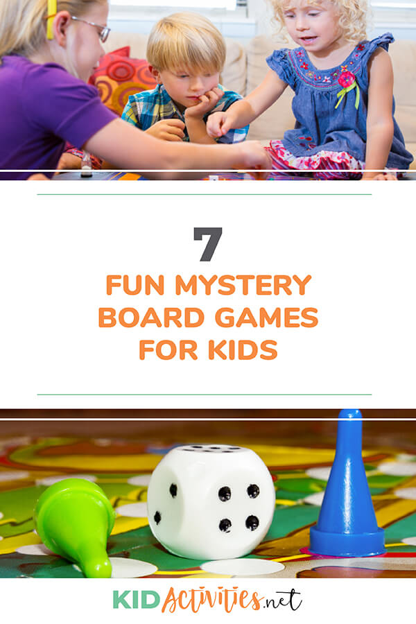 A collection of fun mystery board games for kids. 