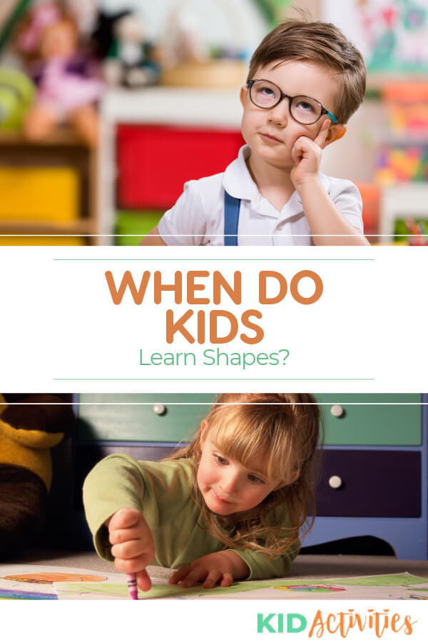 infographic showing various children learning about shapes