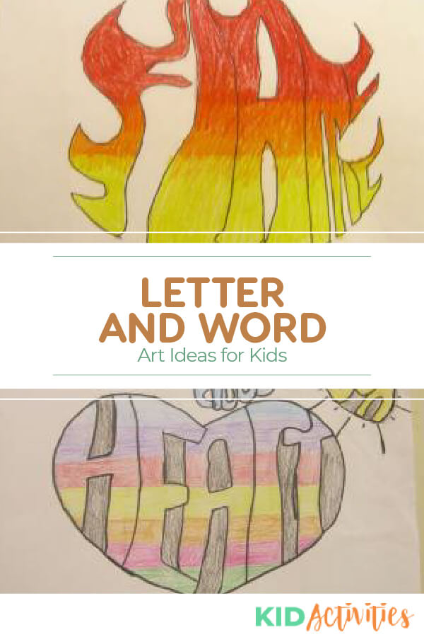 A collection of letter and word art ideas for kids. A fun classroom project. 