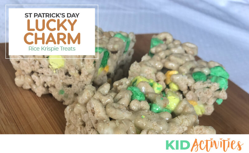 A picture of lucky charm rice krispie treats.