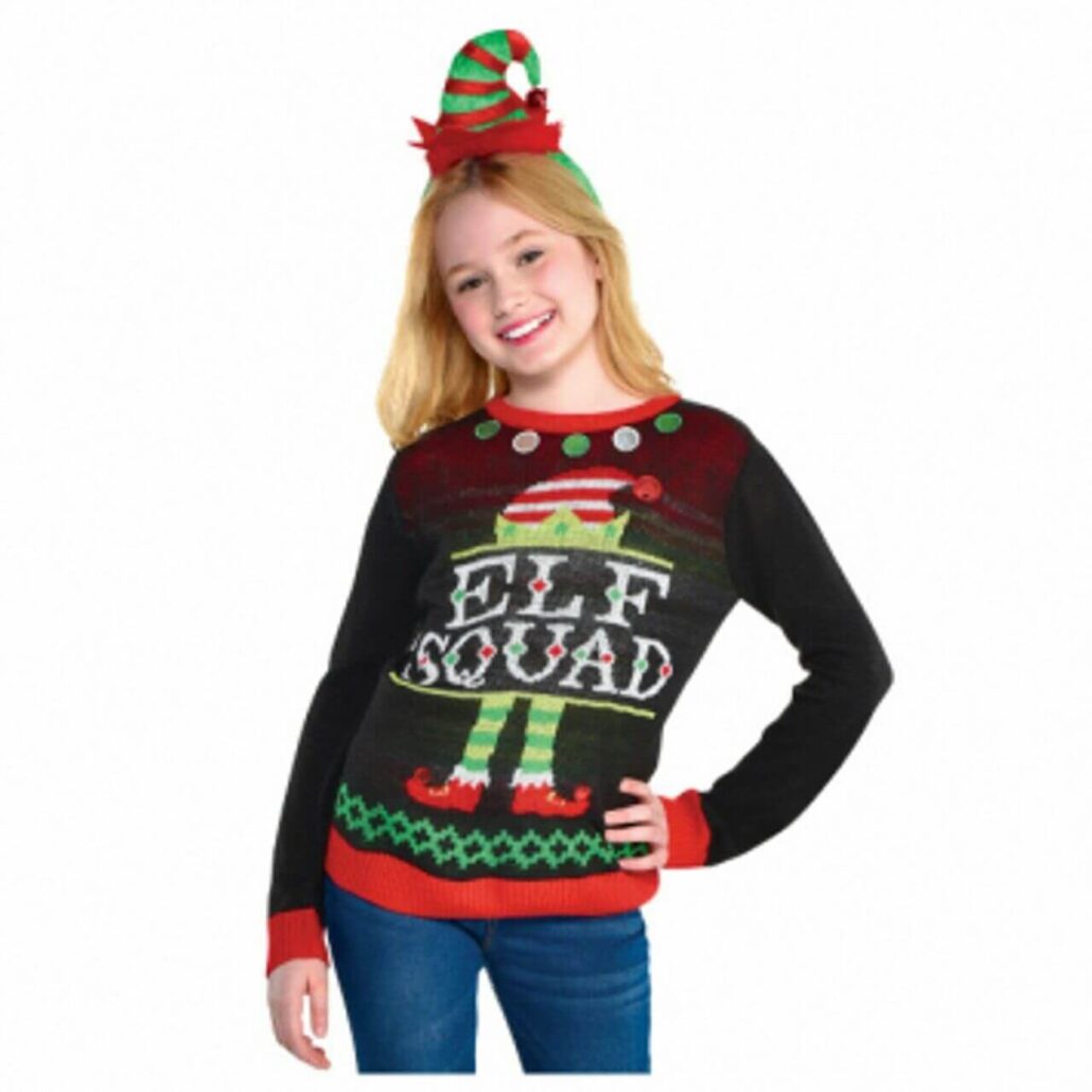 Batman Holiday Hat Kids Ugly Christmas Sweater 