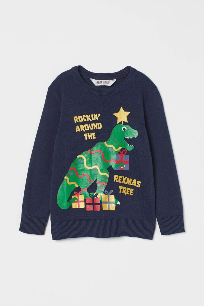 Miss Trendy Children Kids 3D Nose POM POM Rudolph Retro Christmas Novelty Jumper Sweater 