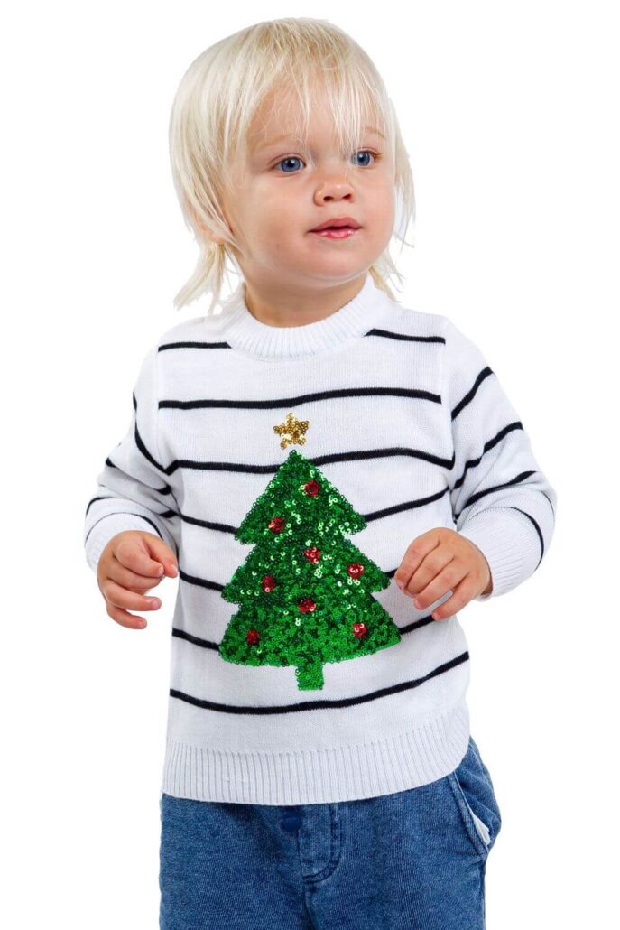 Tstars Elf Christmas Sweater for Kids Funny Cute Elf Ugly Christmas Toddler Sweater 
