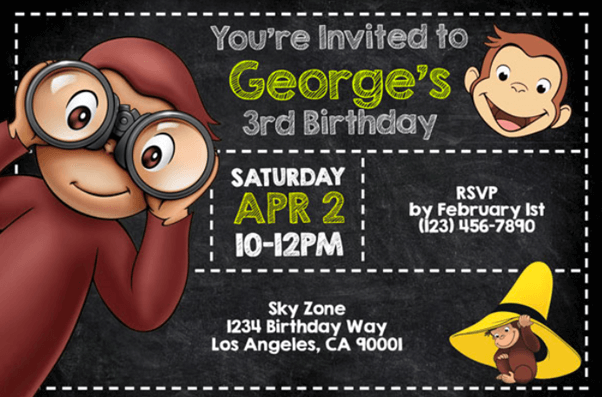 curious george birthday ideas