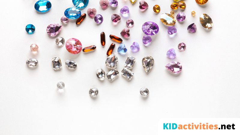 Gemstones in different colors.