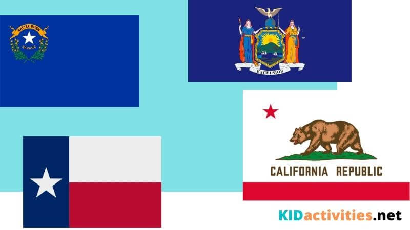 4 State flags of America