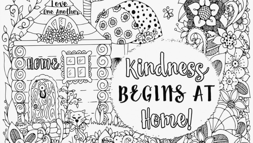 Kindness Begins at home Coloring Page