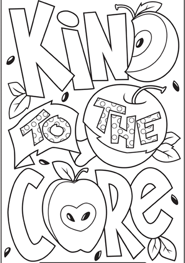 Kind to the Core Coloring Page