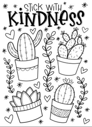 Stick with Kindness Coloring Page