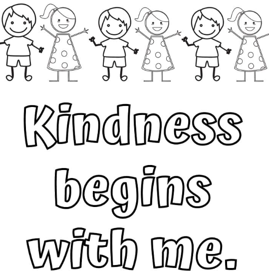 Kindness Begins with me Coloring Page