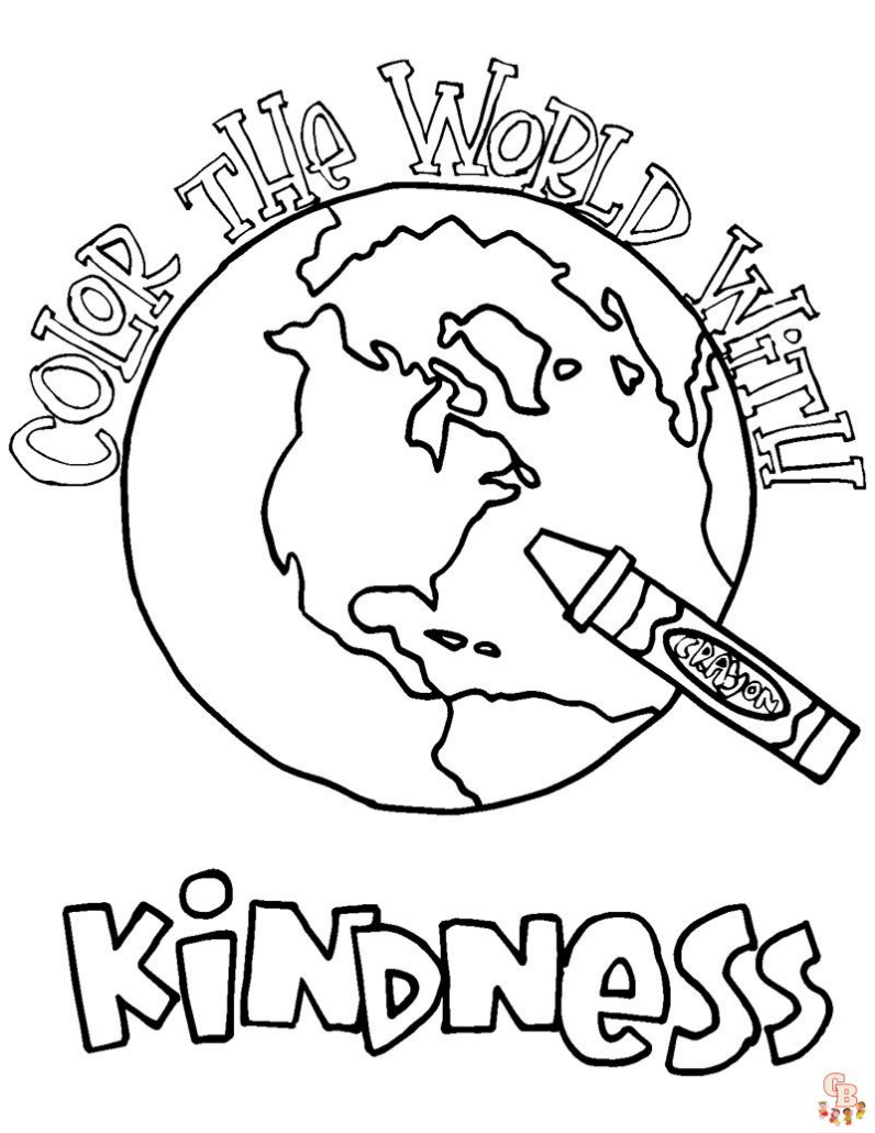 Color the world with kindness Coloring Page