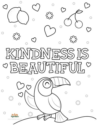 Kindness is beautiful Coloring Page