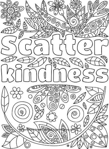 Scatter Kindness Coloring Page