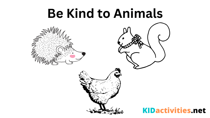 Be Kind to Animals Coloring Page