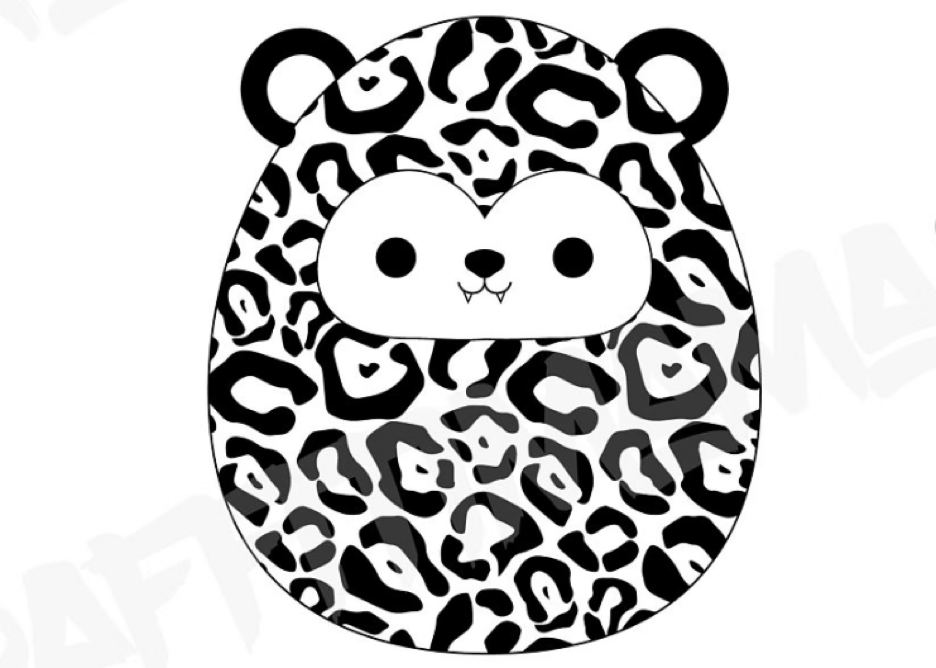 Snow Leopard Squishmallow Coloring Page