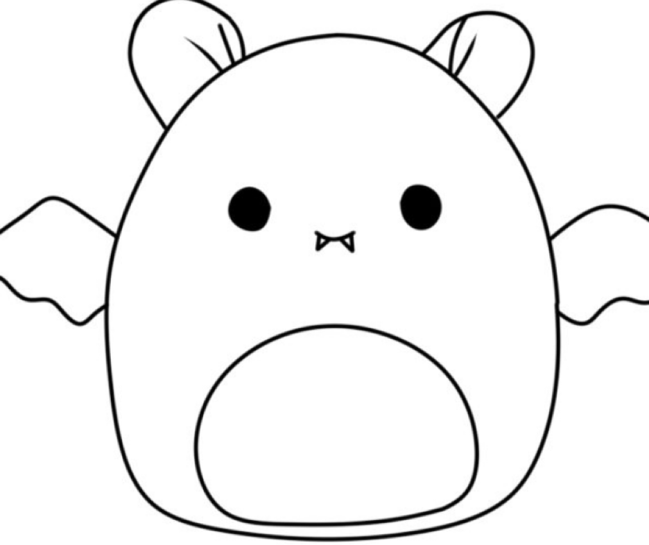 Bat Squishmallow Coloring Page